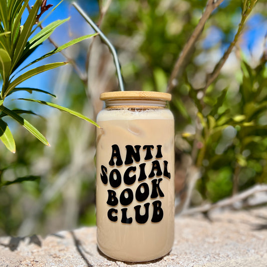 Anti Social Book Club 16oz Bookish Iced Coffee, Tea, Beverage Cup